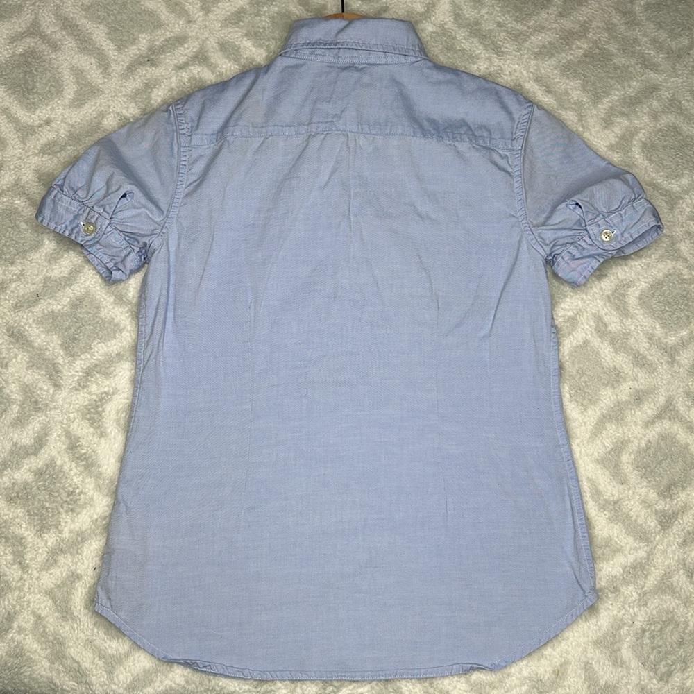 Polo Ralph Lauren Girls Blue Button Down,Short Sleeve Shirt Sz 14 - Picture 2 of 5